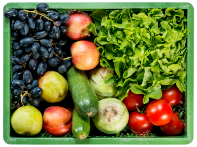Obst und Gemüse der Saison pfiffig gemixt.