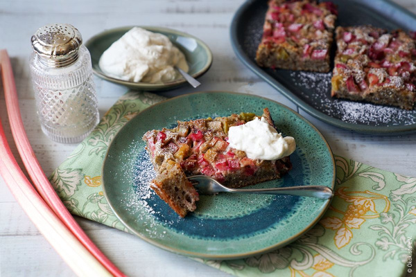 Rhabarberkuchen ohne Mehl