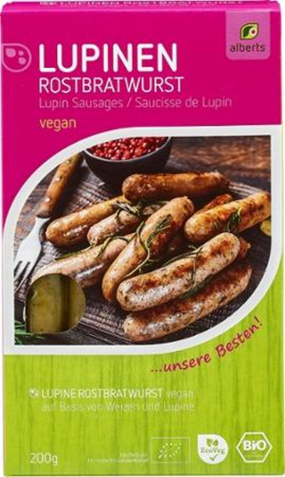 Produktfoto zu Lupinen Rostbratwürstchen (vegan)