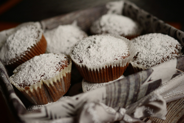 Muffins mit Puderzucker