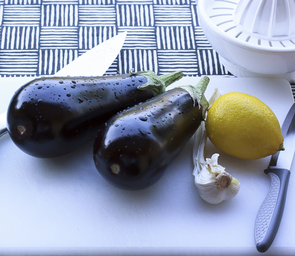 Auberginen Zitrone Knofi