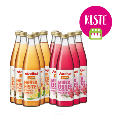 Produktfoto zu Misch-Kiste Eistee Himbeere & Pfirsich