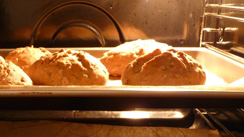 Brötchen im Ofen