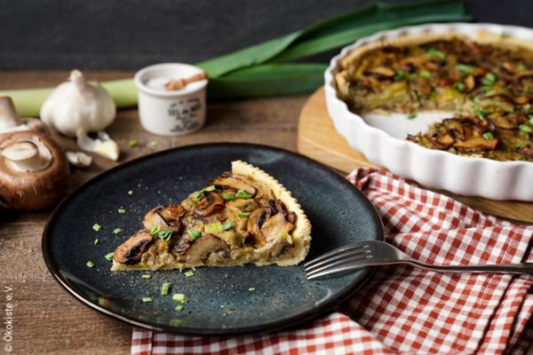 Produktfoto zu Rezept: Vegane Champignon-Lauch-Quiche