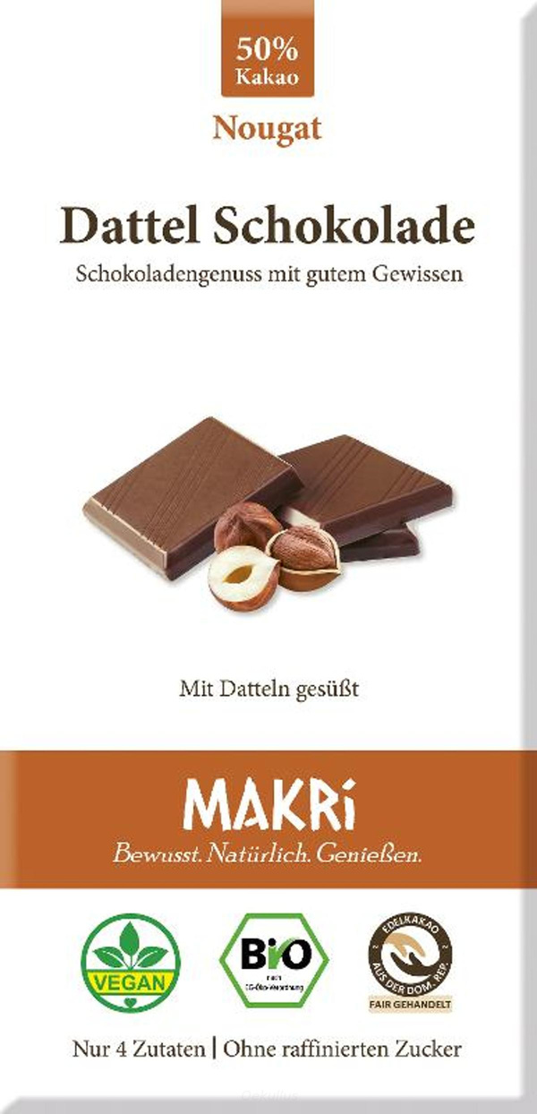 Produktfoto zu MAKRI Dattel Schokolade Nougat