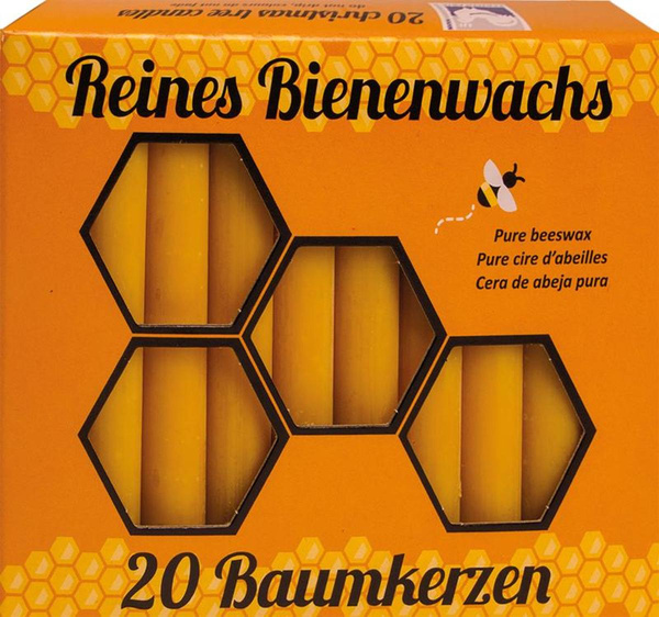 Produktfoto zu Bienenwachs Baumkerzen 20 Stk