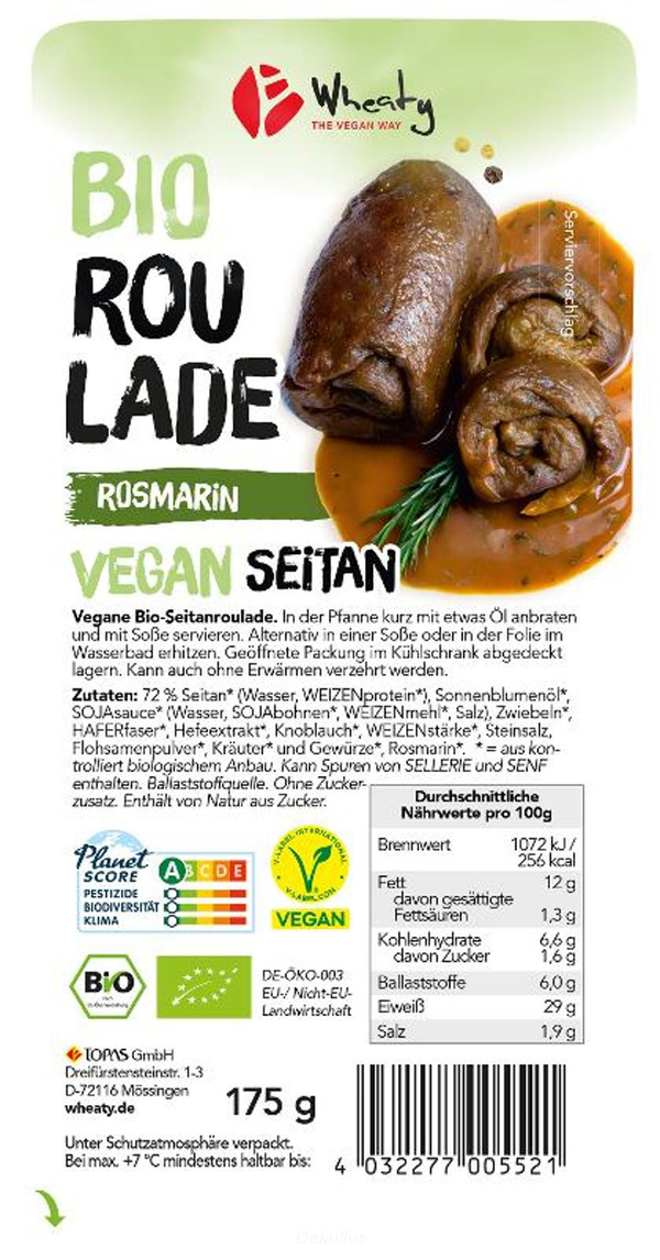 Produktfoto zu Vegane Rosmarin-Roulade