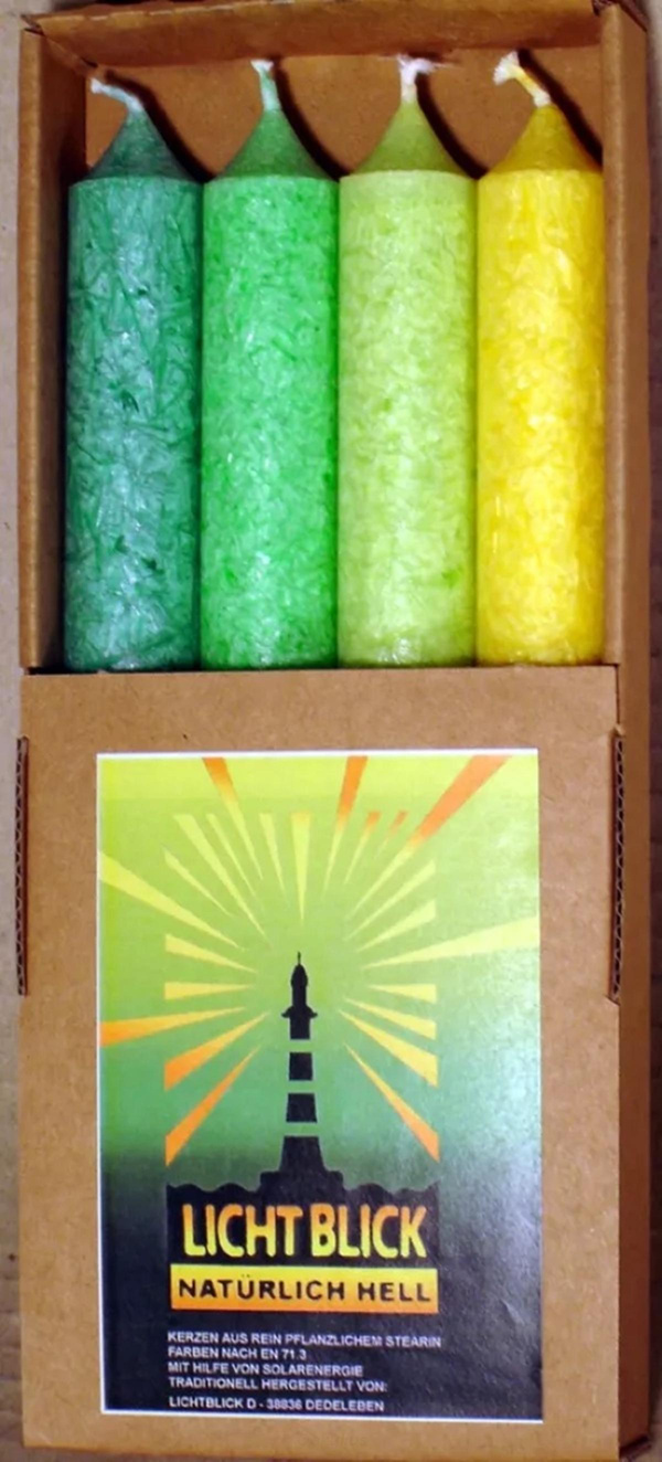 Produktfoto zu Stabkerzen Grüntöne 4er Set