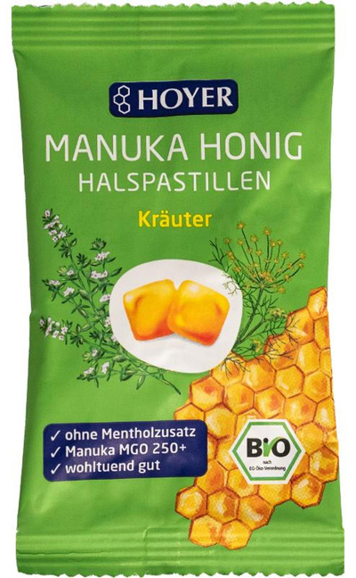 Produktfoto zu Manukahonig Halspastillen Kräuter