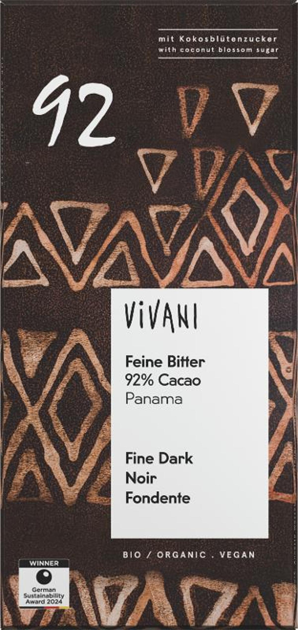 Produktfoto zu Feine Bitter Schokolade 92 %